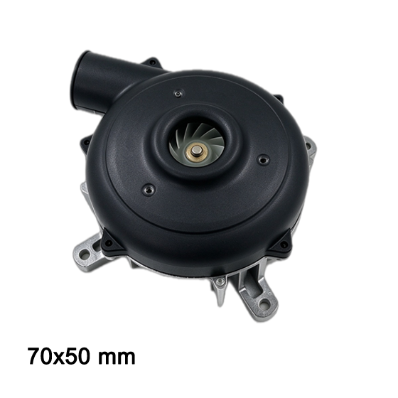 BA7050H12B-C-U 12V high speed brushless blower top front view, medical CPAP blower