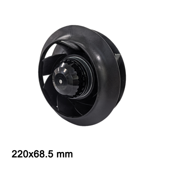 TKFAN 220mm AC centrifugal fan angled front view