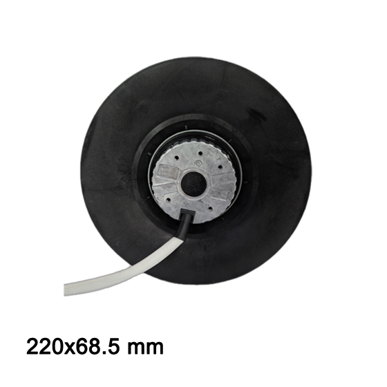 TKFAN 220mm AC centrifugal fan rear motor and wire view