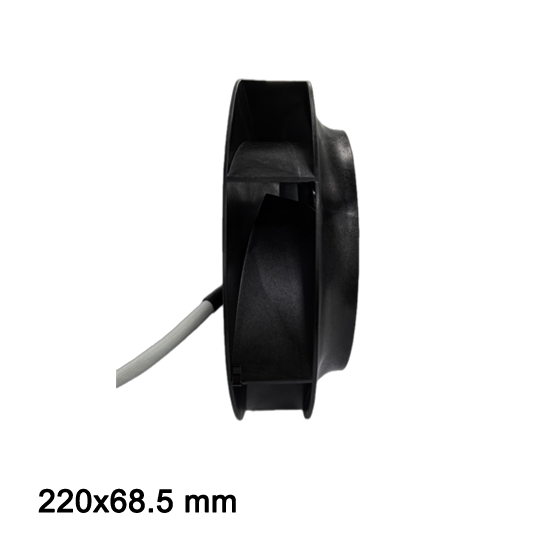 TKFAN 220mm AC centrifugal fan side thickness view