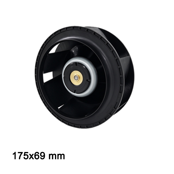 CA17569HV24X-B 24V DC centrifugal fan side view