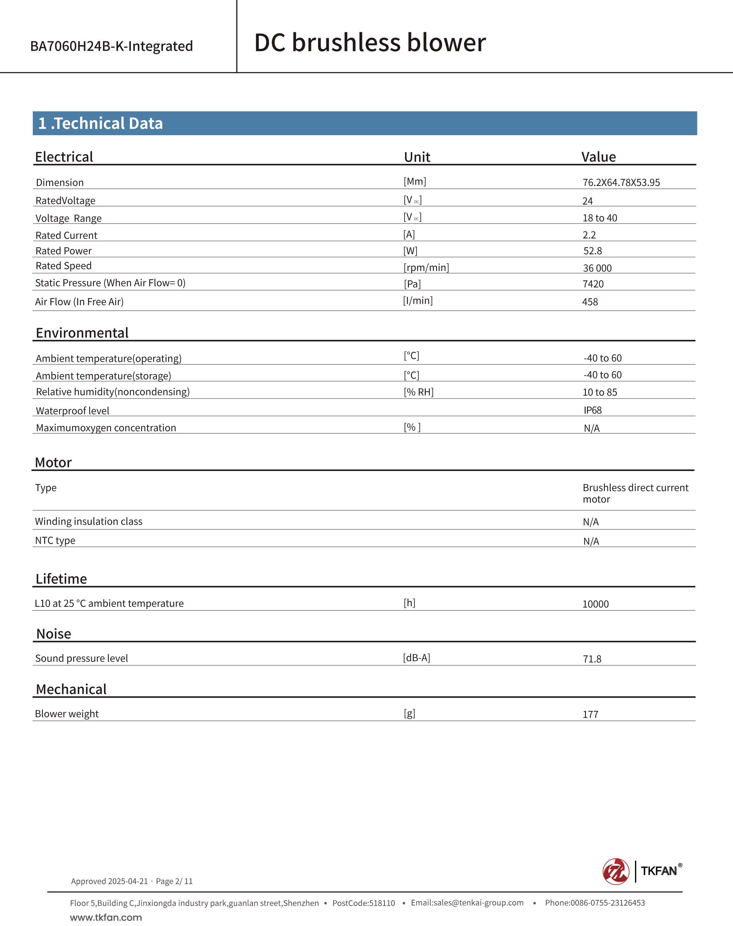 1778137697556168.jpg Specifications for BA7060H24B 24V High Speed Blower