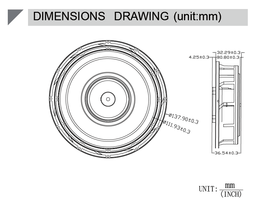 48v Centrifugal fan CA13835VH48X dimensions drawing 48v Centrifugal fan CA13835VH48X dimensions drawing