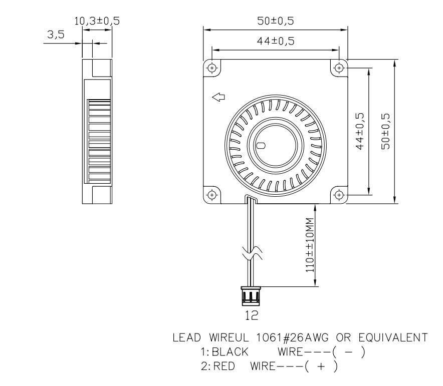 12V-Air-Blower-BA5010L12B-B-dimensions-drawing.png 12V Air Blower BA5010L12B-B Dimensions Drawing