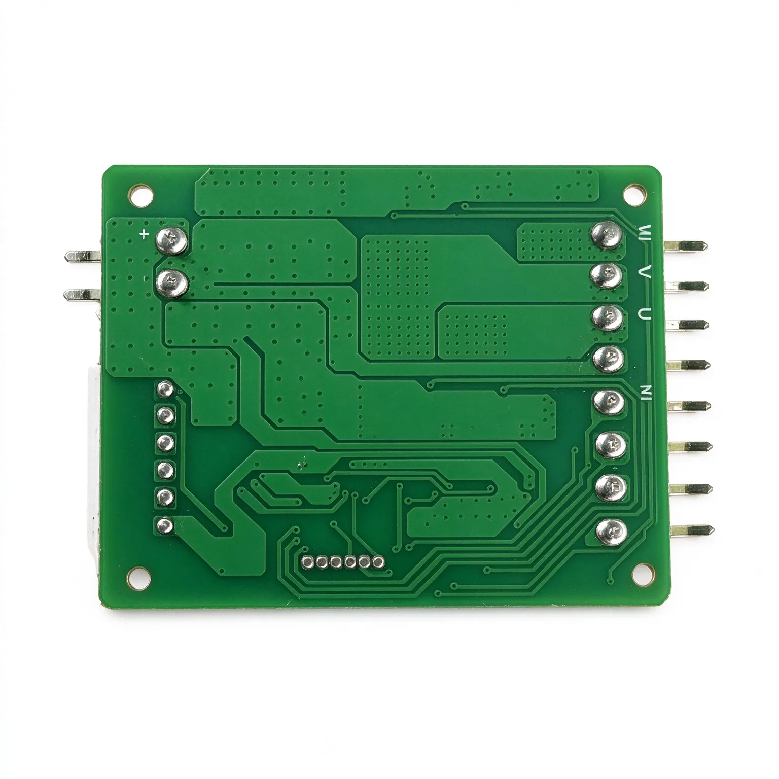 Brushless Motor Driver BA7050-B PCB Backside Routing Brushless Motor Driver BA7050-B backside view showing clean PCB traces and soldering