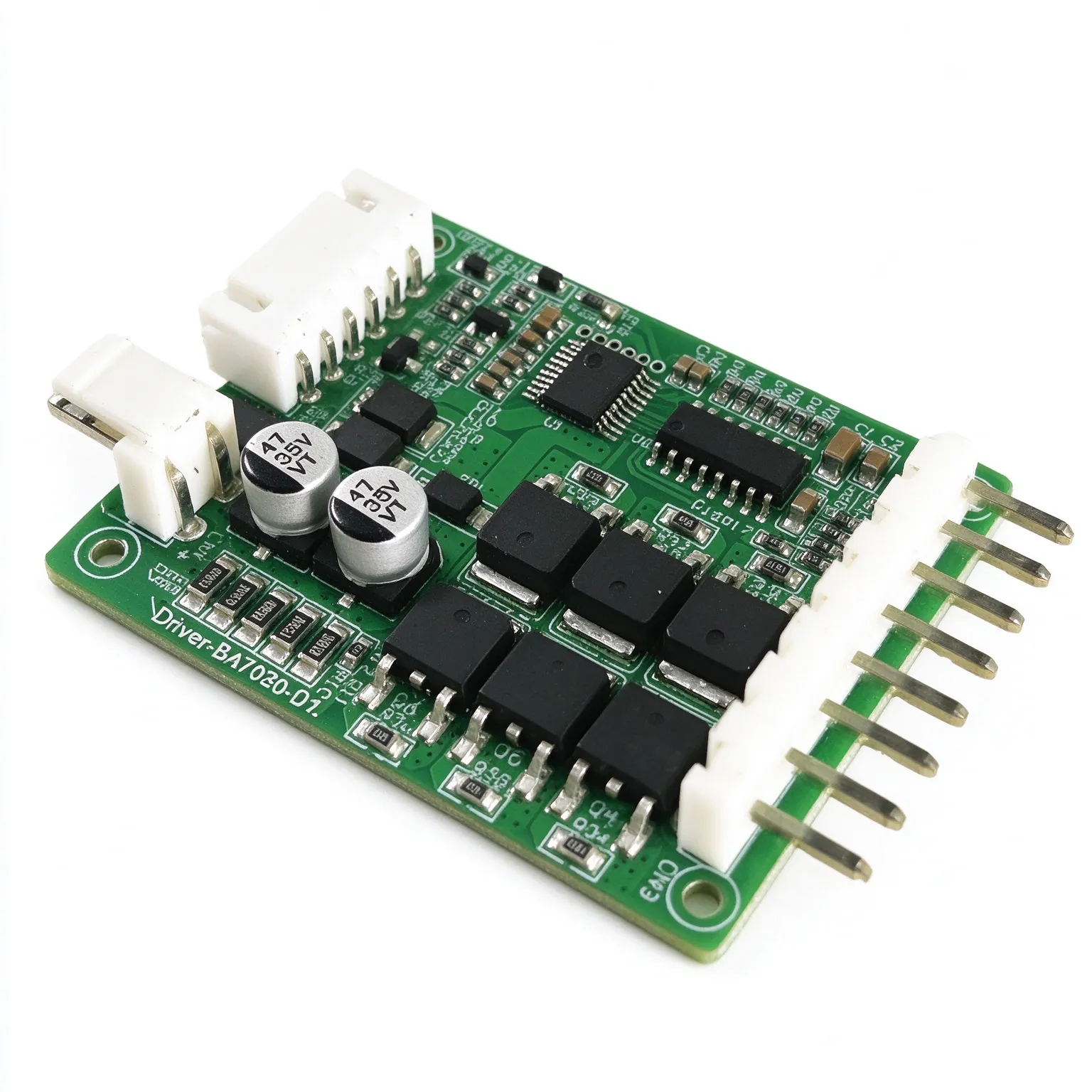 Brushless Motor Driver BA7050-B Side View Board Layout Brushless Motor Driver BA7050-B side view showing component layout and electronic circuitry
