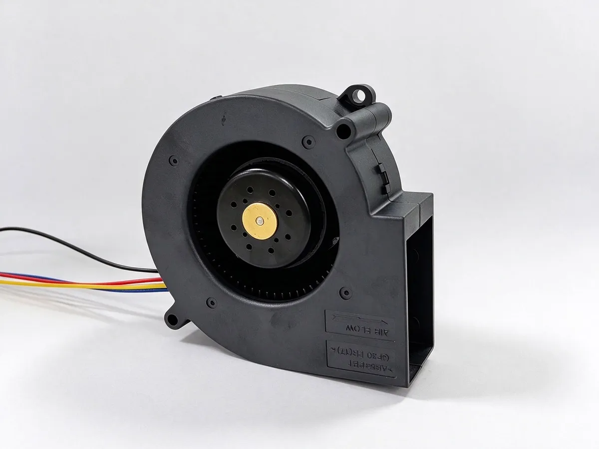 High pressure blower BA9733HV12B-B front view High pressure blower BA9733HV12B-B front view showing air outlet and impeller