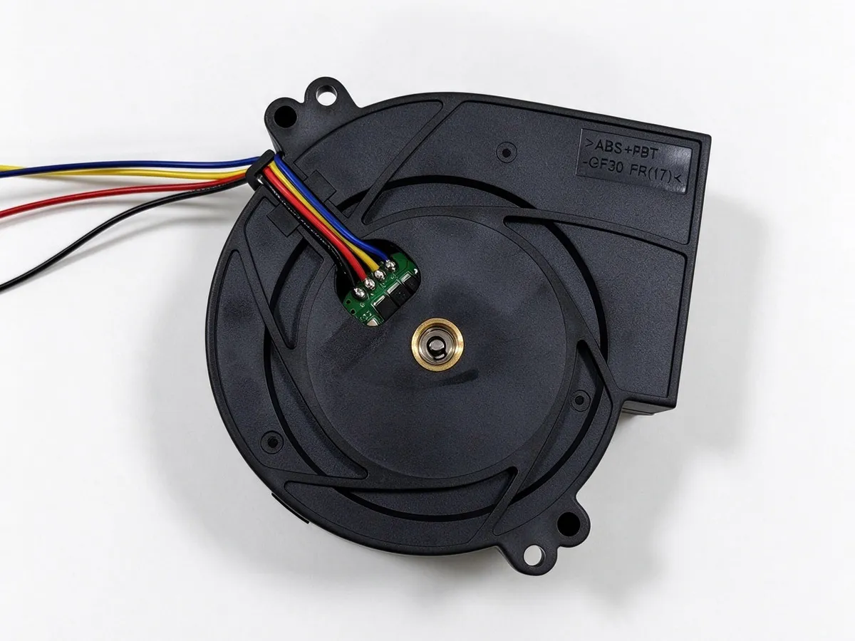 High pressure blower BA9733HV12B-B rear back view High pressure blower BA9733HV12B-B rear back view showing motor housing and label